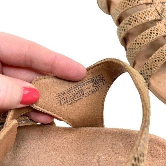 Vionic Leather Snakeskin Harissa Sandals in Tan - Picture 6 of 7
